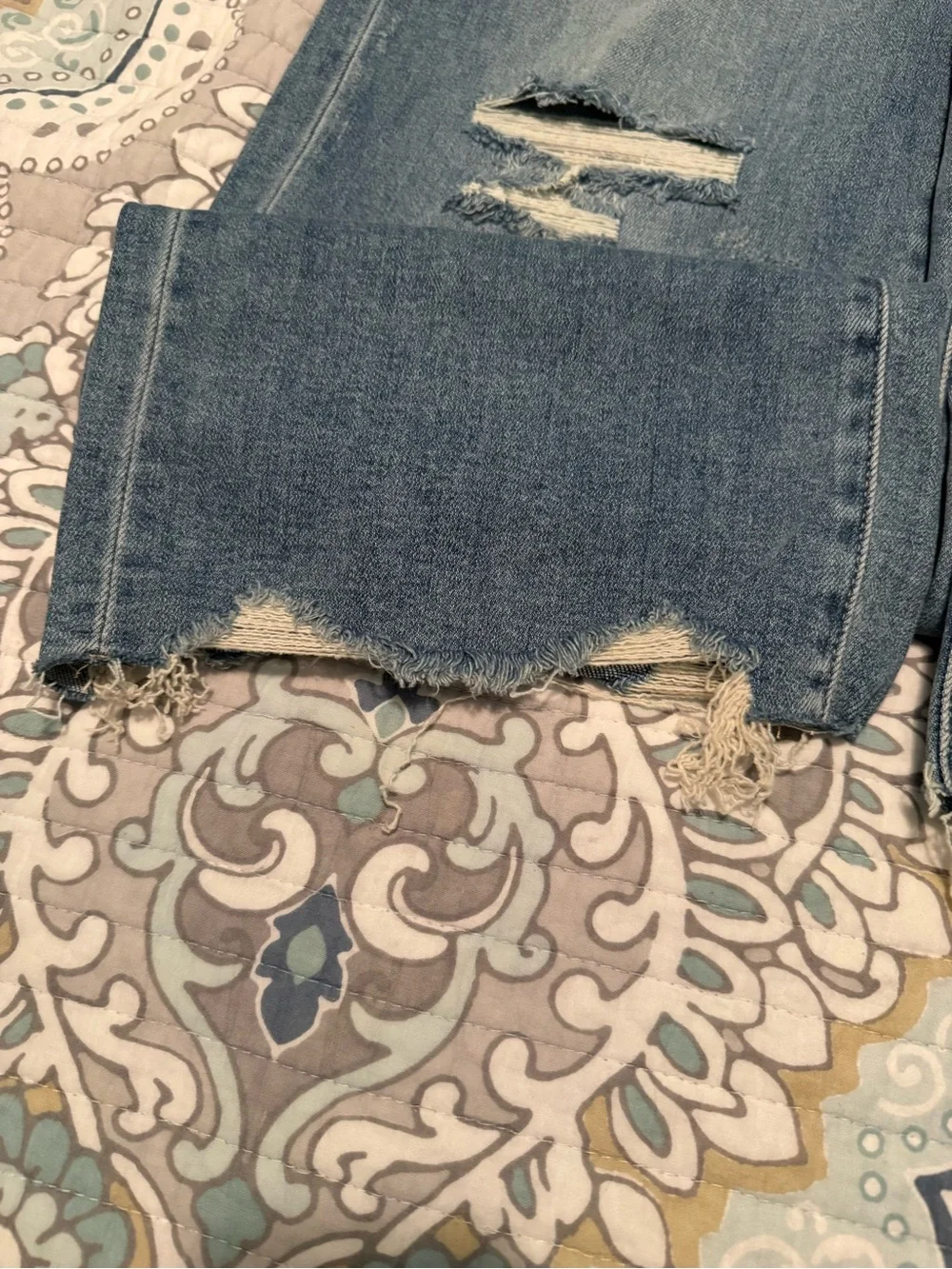 Buckle Straight Leg Jeans in Medium Blue Denim